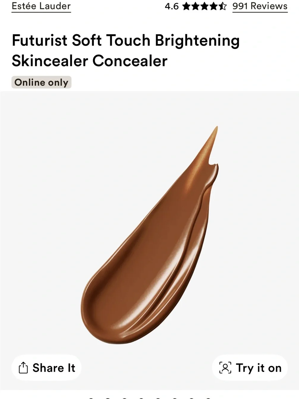 Estee Lauder Futurist Soft Touch Brightening Skincealer Concealer — Brown